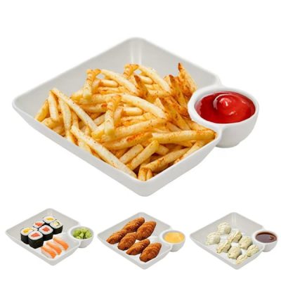 Piattini quadrati per salse e snack (4 pz) | DIPLUXA